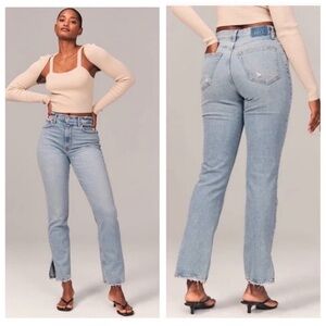 Abercrombie & Fitch Curve Love Ultra High Rise The '90s Straight Jeans